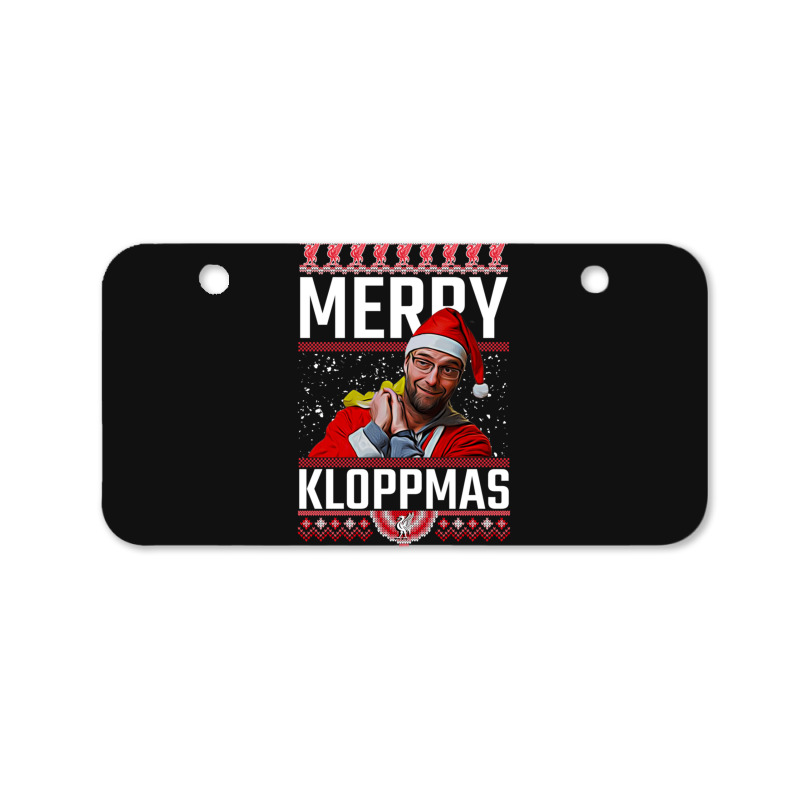 Merry Kloppmas Jurgen Klopp Lfc Christmas Design Classic Bicycle License Plate | Artistshot