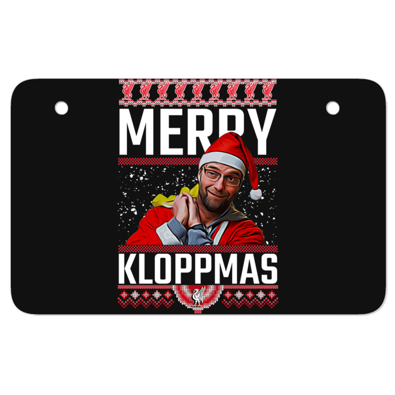 Merry Kloppmas Jurgen Klopp Lfc Christmas Design Classic Atv License Plate | Artistshot