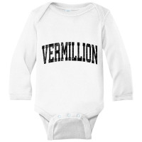 Vermillion South Dakota Sd Vintage Athletic Sports Black Des Tank Top Long Sleeve Baby Bodysuit | Artistshot