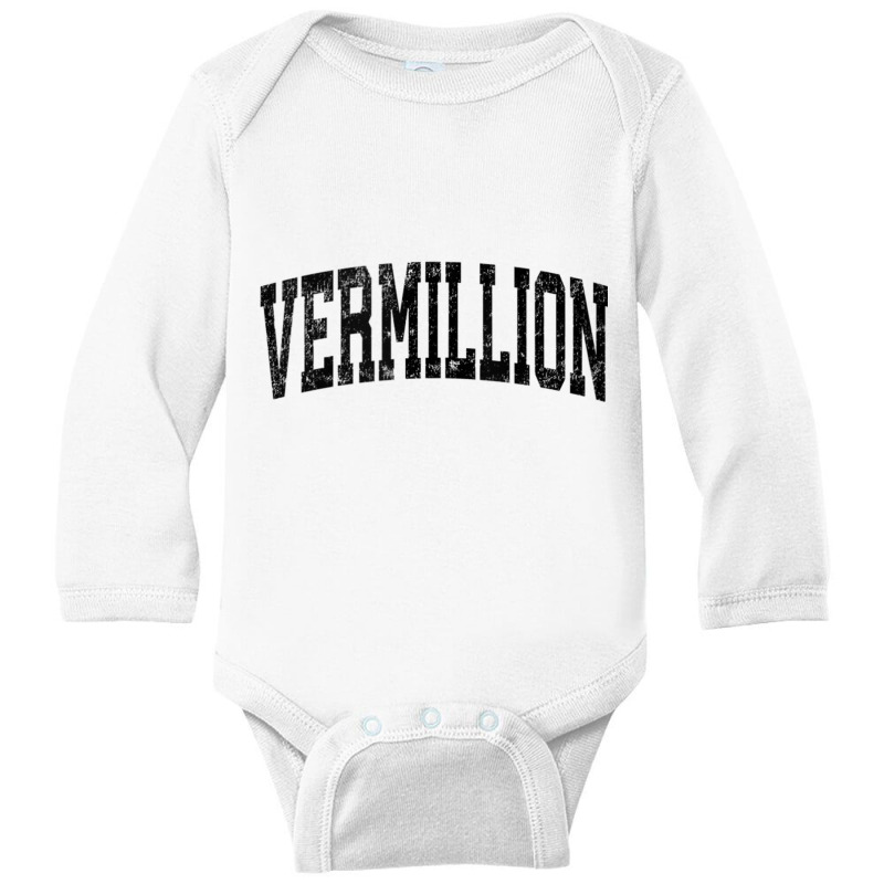 Vermillion South Dakota Sd Vintage Athletic Sports Black Des Tank Top Long Sleeve Baby Bodysuit by cm-arts | Artistshot