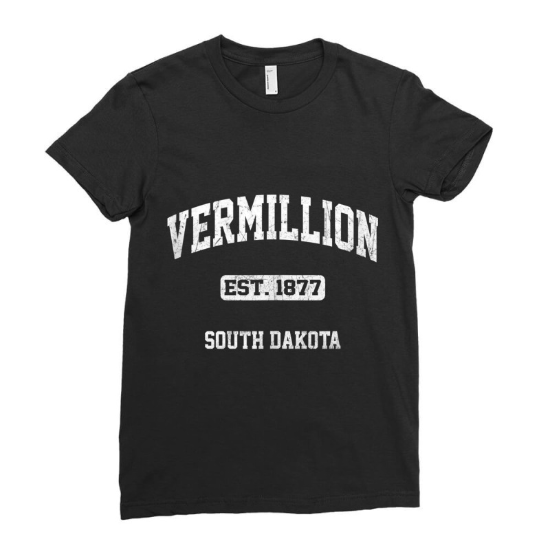 Vermillion South Dakota Sd Vintage State Athletic Style Tank Top Ladies Fitted T-Shirt by cm-arts | Artistshot