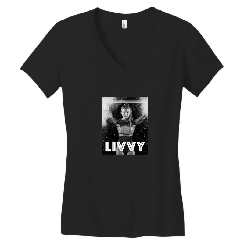 Black And White With Livvy Dunne Women's V-Neck T-Shirt by RollinSmith | Artistshot