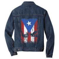 Cock Fight Gallos Gallero Fighting Rooster Puerto Rico Flag Men Denim Jacket | Artistshot