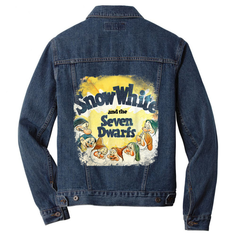 Snow White And The Seven Dwarfs Classic Poster Men Denim Jacket | Artistshot