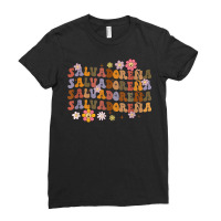 Salvadorena Retro Groovy Salvador Salvadorenan Latina Latinx T Shirt Ladies Fitted T-shirt | Artistshot