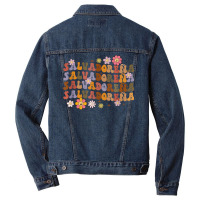 Salvadorena Retro Groovy Salvador Salvadorenan Latina Latinx T Shirt Men Denim Jacket | Artistshot