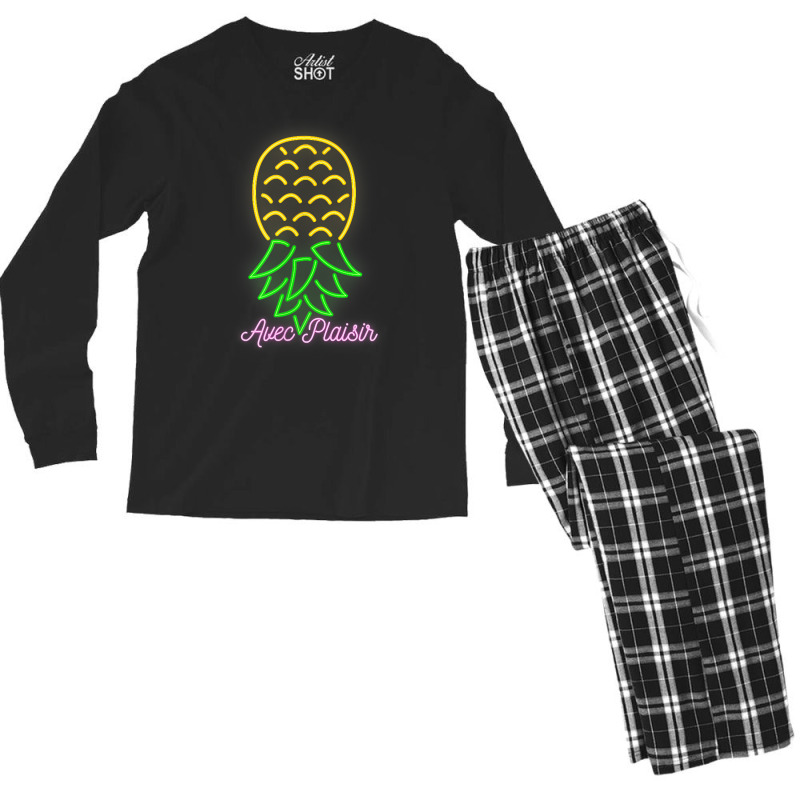 Party Mode Upside Down Pineapple Swinger Vanilla Swapping T Shirt Men's Long Sleeve Pajama Set | Artistshot