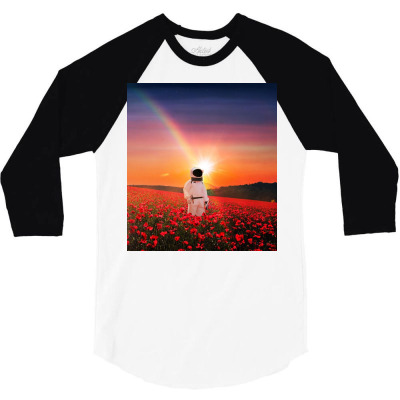Fall To The Red Planet 3/4 Sleeve Shirt Designed By Rapart