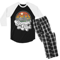 Comin In Hot Pontoon Boat Funny Boating Lake Pontooning Gift Men's 3/4 Sleeve Pajama Set | Artistshot