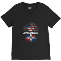 American Raised With Dominican Roots Republic V-neck Tee | Artistshot