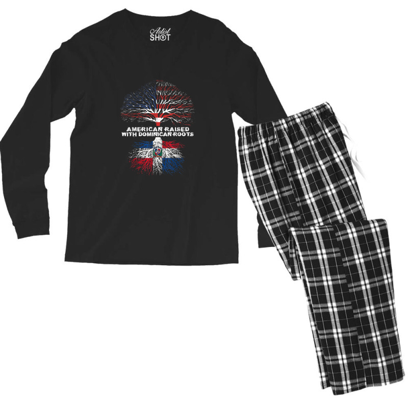 American Raised With Dominican Roots Republic Men's Long Sleeve Pajama Set by Joan Lambert Tritten | Artistshot