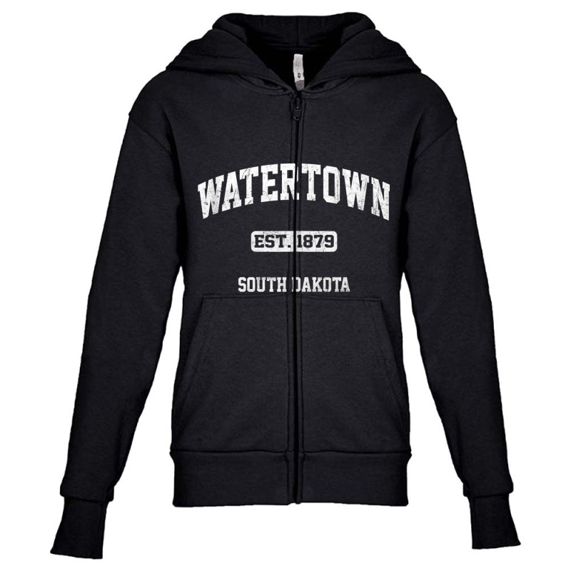 Watertown South Dakota Sd Vintage State Athletic Style Tank Top Youth Zipper Hoodie by cm-arts | Artistshot