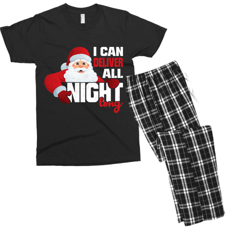 I Deliver All Night Long Naughty Santa Adult Humor Christmas Long Slee Men's T-shirt Pajama Set by cm-arts | Artistshot