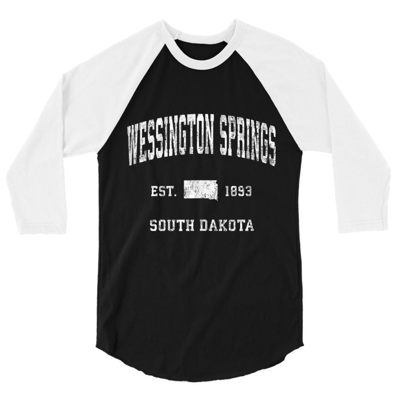 Wessington Springs South Dakota Sd Vintage Athletic Sports D Tank Top 3/4 Sleeve Shirt | Artistshot