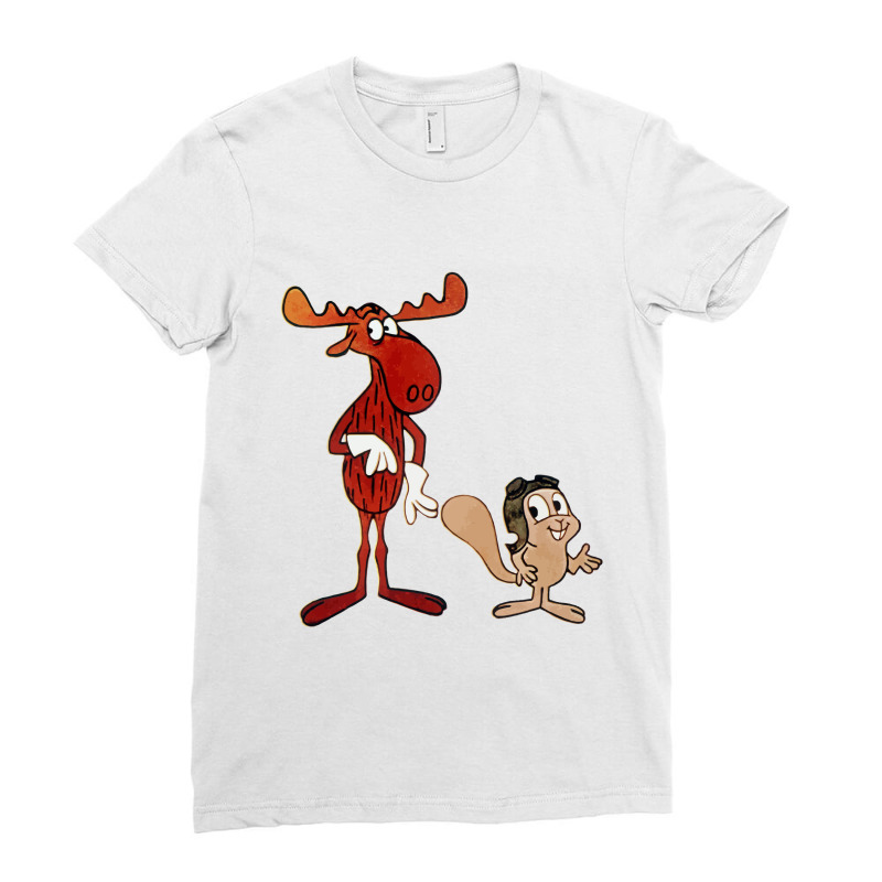 Rocky And Bullwinkle Ladies Fitted T-Shirt by cm-arts | Artistshot