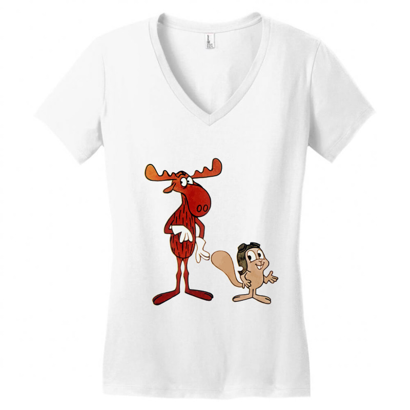 Rocky And Bullwinkle Women's V-Neck T-Shirt by cm-arts | Artistshot