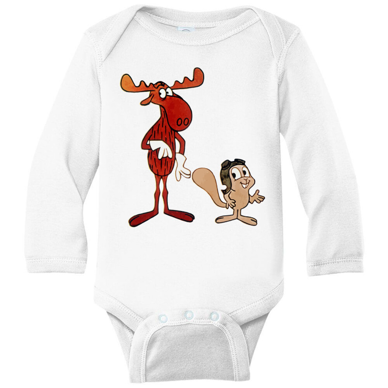 Rocky And Bullwinkle Long Sleeve Baby Bodysuit by cm-arts | Artistshot