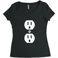 Couple Plug Socket Matching Costume Funny Halloween Gifts Women's Triblend Scoop T-shirt | Artistshot