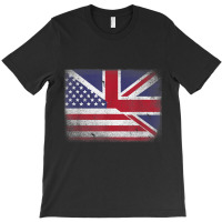 British American Flag T Shirt Great Britain Union Jack . T-shirt | Artistshot