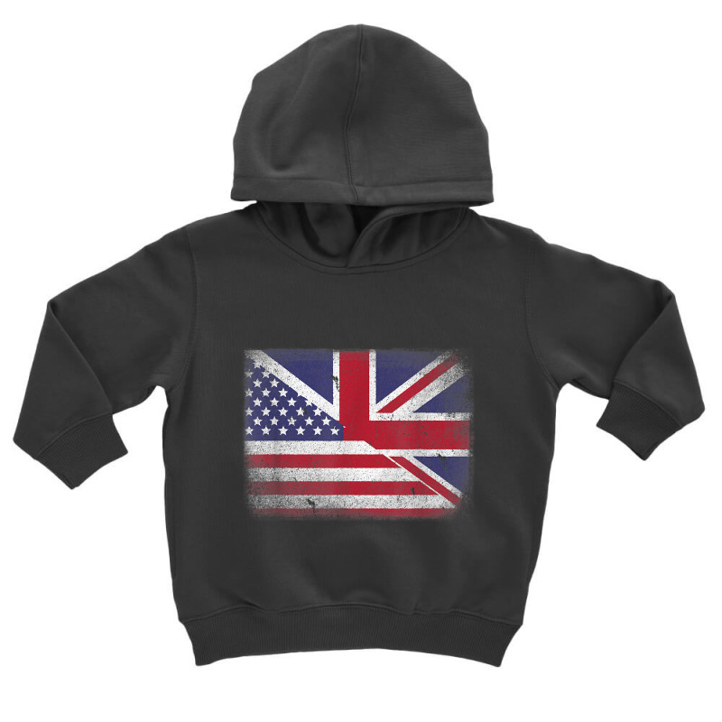 British American Flag T Shirt Great Britain Union Jack . Toddler Hoodie | Artistshot