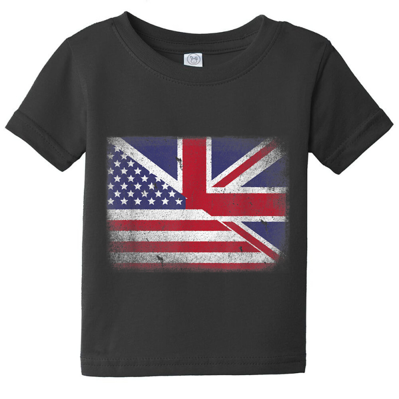 British American Flag T Shirt Great Britain Union Jack . Baby Tee | Artistshot