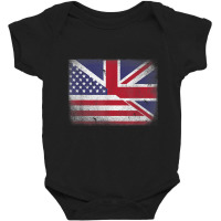 British American Flag T Shirt Great Britain Union Jack . Baby Bodysuit | Artistshot