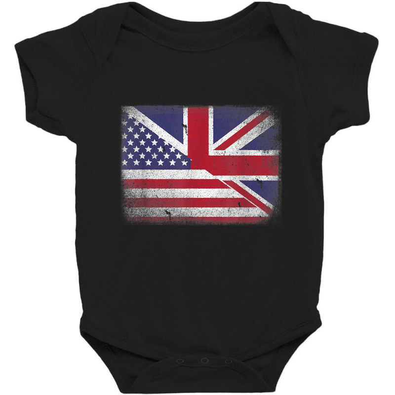 British American Flag T Shirt Great Britain Union Jack . Baby Bodysuit | Artistshot