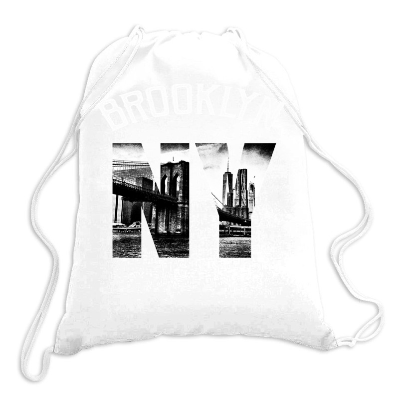 Brooklyn New York Skyline Hoodie Brooklyn Sweatshirt Drawstring Bags | Artistshot