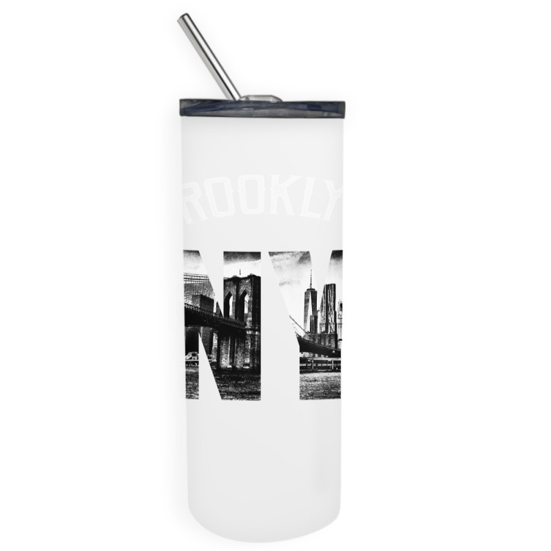 Brooklyn New York Skyline Hoodie Brooklyn Sweatshirt Skinny Tumbler | Artistshot