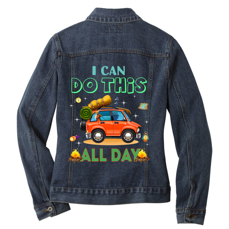 Camp Camping I Canall Day Funny T Camper Ladies Denim Jacket by cm-arts | Artistshot