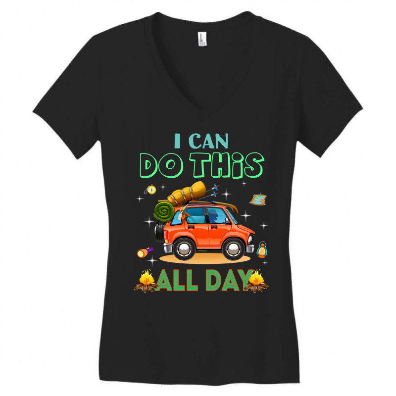 Camp Camping I Canall Day Funny T Camper Women's V-Neck T-Shirt by cm-arts | Artistshot