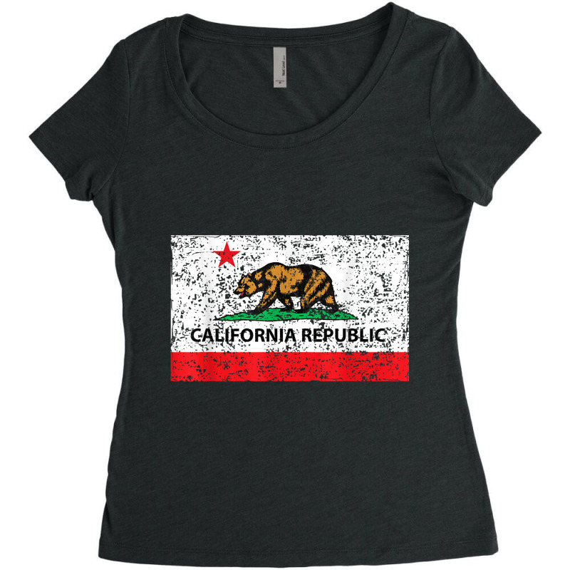 California Republic Cali Flag T Shirt Socal Norcal Cencal T Women's Triblend Scoop T-shirt by cm-arts | Artistshot