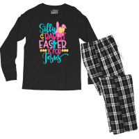 Silly Rabbit Easter Is For J.esus Christians Funny Easter Men's Long Sleeve Pajama Set | Artistshot