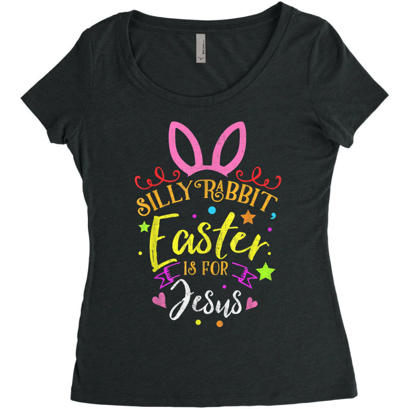 Silly Rabbit Easter Is For Jesuss Novelty Gift Costume Women's Triblend Scoop T-shirt by AlbinoSeau | Artistshot