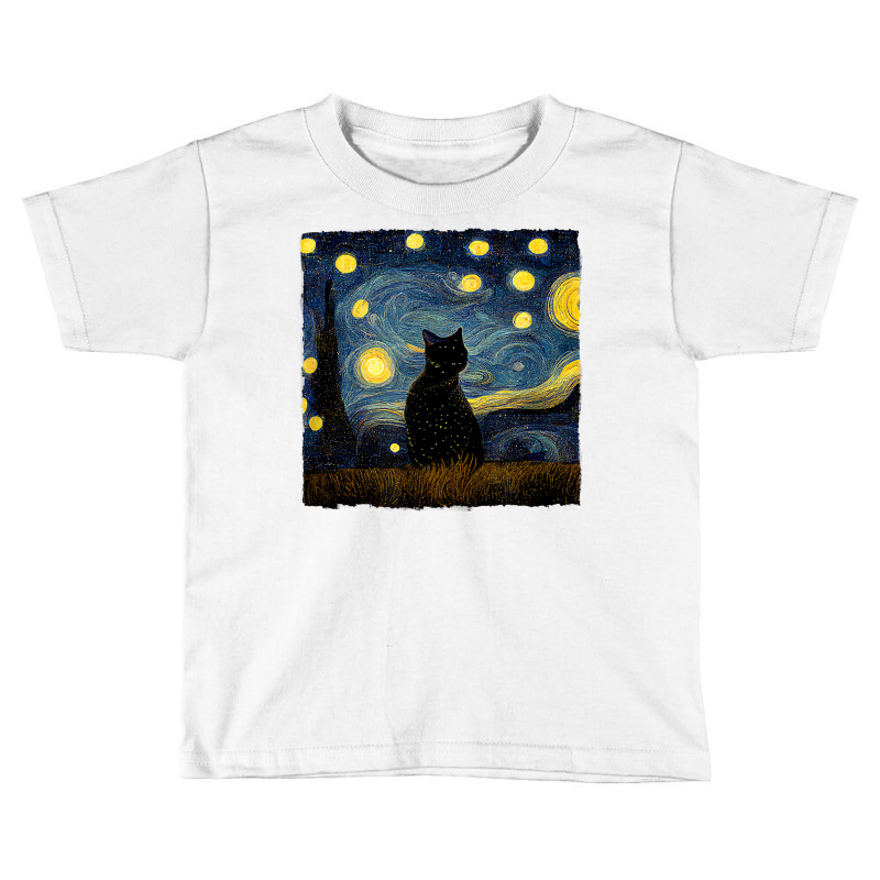 Cats Starry Night Painterly Aesthetic T Shirt Toddler T-shirt by cm-arts | Artistshot