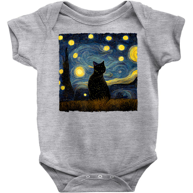 Cats Starry Night Painterly Aesthetic T Shirt Baby Bodysuit by cm-arts | Artistshot