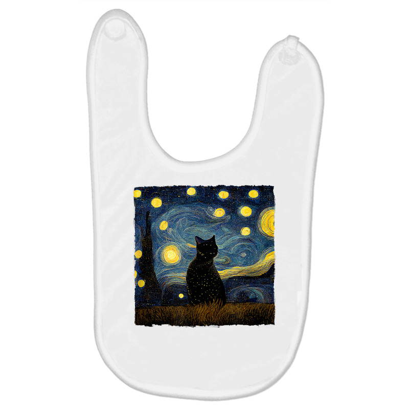 Cats Starry Night Painterly Aesthetic T Shirt Baby Bibs by cm-arts | Artistshot