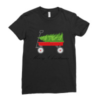 Red Wagon Bringing Home Christmas Tree Premium T Shirt Ladies Fitted T-shirt | Artistshot