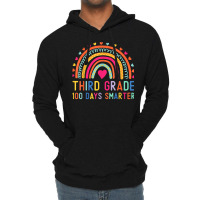 Third Grade 100 Days Smarter Rainbows 100th Day Of School Lightweight Hoodie | Artistshot