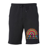 Third Grade 100 Days Smarter Rainbows 100th Day Of School Fleece Short | Artistshot