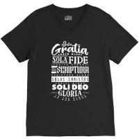 Sola Scriptura Protestant Christian Reformation 5 Solas T Shirt V-neck Tee | Artistshot