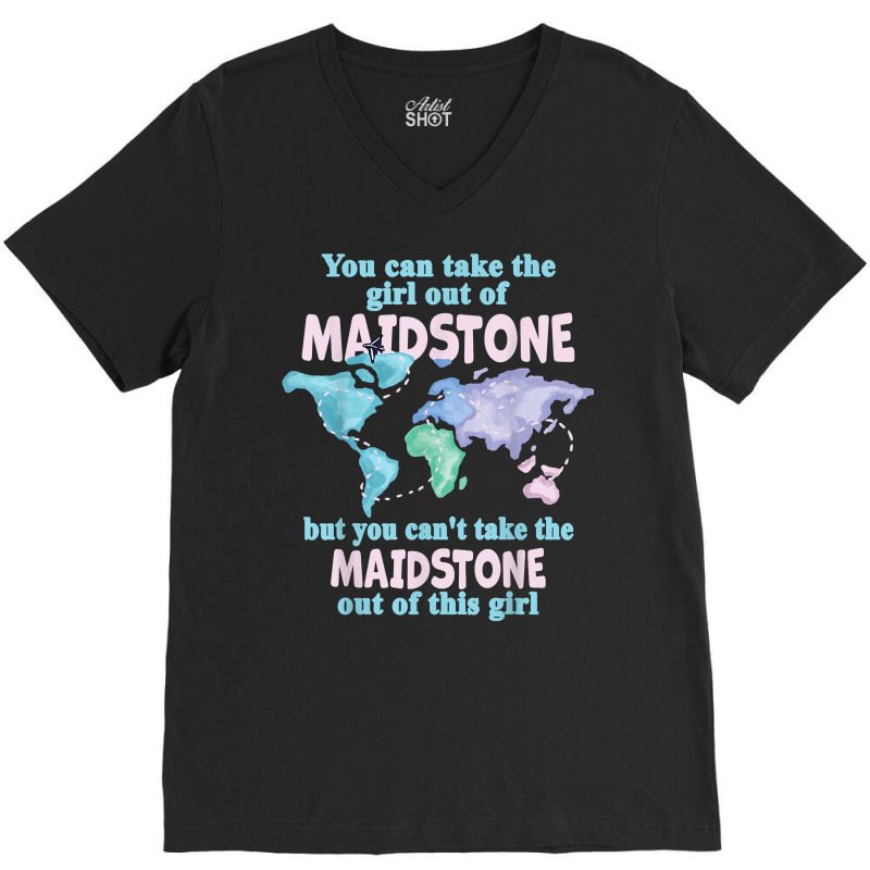 Proud Girl From Maidstone   Relocation From Maidstone T Shirt V-Neck Tee by phillidarsz | Artistshot