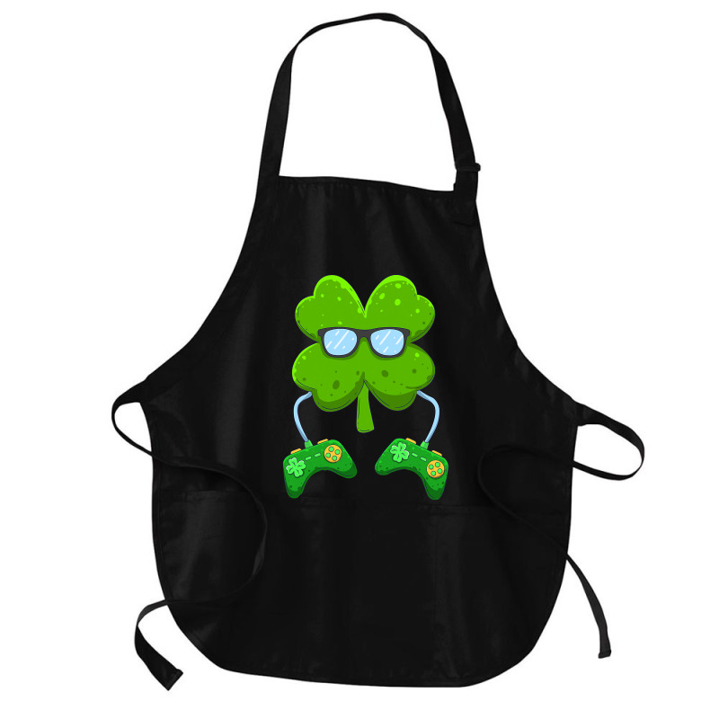 Irish Gamer Controller Shamrock Boys Men St Patricks Day T Shirt Medium-Length Apron by tea.fashion | Artistshot