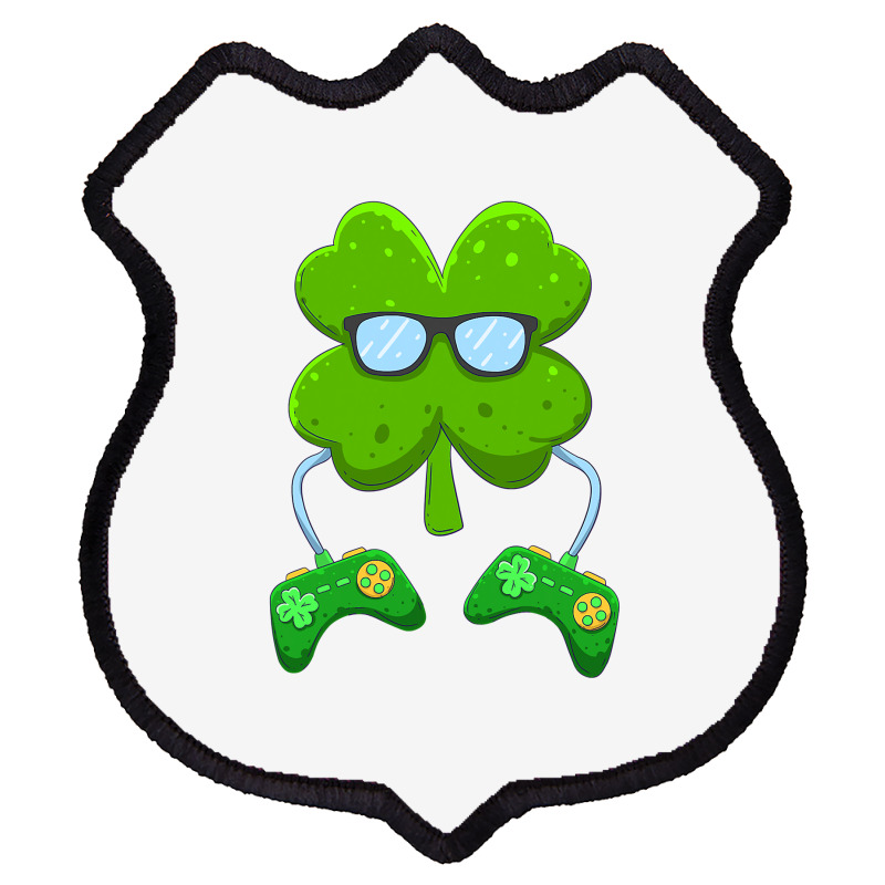 Irish Gamer Controller Shamrock Boys Men St Patricks Day T Shirt Shield Patch by tea.fashion | Artistshot