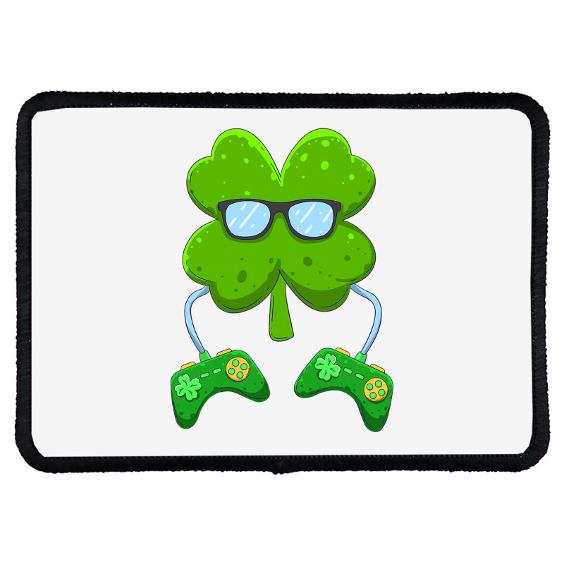 Irish Gamer Controller Shamrock Boys Men St Patricks Day T Shirt Rectangle Patch by tea.fashion | Artistshot