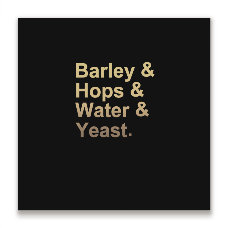 Barley Hops Water Yeast .png Metal Print Square | Artistshot