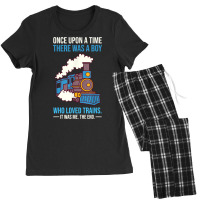 There Was A Boy Who Loved Trains Wagon Lover Locomotive T Shirt Women's Pajamas Set | Artistshot