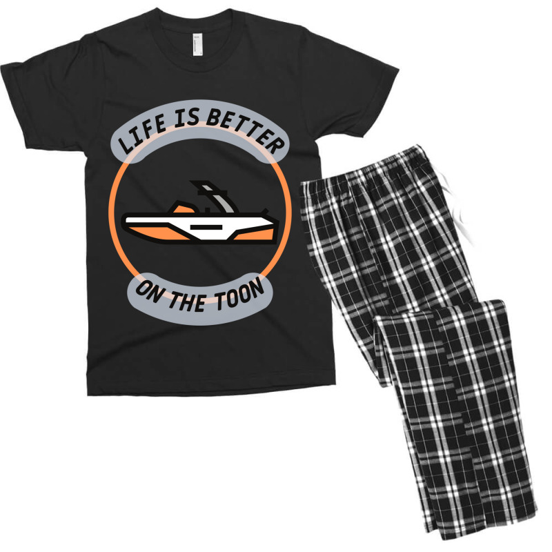 Life Is Better On The Toon - Vintage Pontoon Captain Men's T-shirt Pajama Set | Artistshot