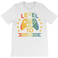 Level 10 Unlocked Shirt Video Game Birthday Gift Boys T Shirt T-shirt | Artistshot