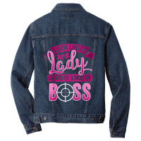 Ladies Shoot Like A Boss Gun Shooting Range Target Men Denim Jacket | Artistshot